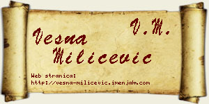 Vesna Milićević vizit kartica